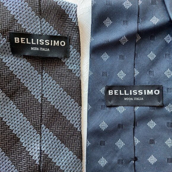 Bellissimo Moda Italia Silk Ties Set of Two Men's 3.875" - Picture 2 of 6